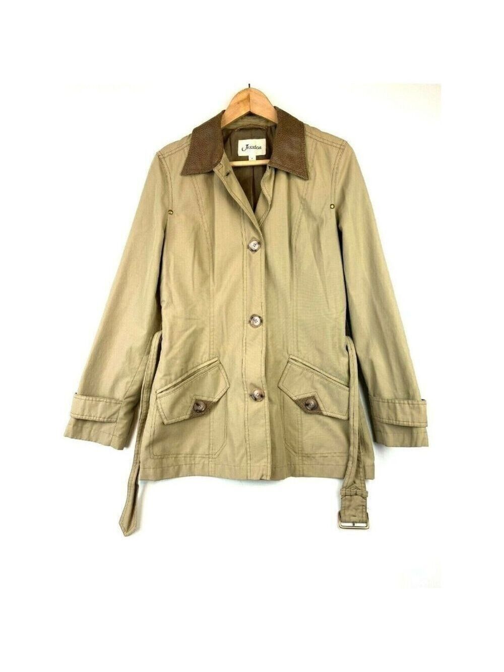 Jessica Women's Olive Belted Jacket Size 8